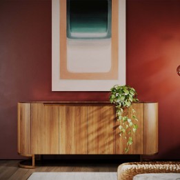 Wood and stained glass effect sideboard - Giorgio - Kare Design