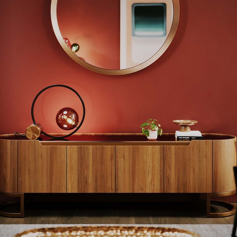 TV-meubel met hout- en glaseffect - Giorgio - Kare Design