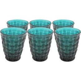 Waterglazen Tissue blauw (6/set) Kare Design