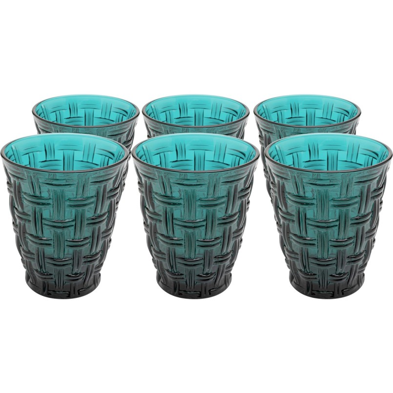 Waterglazen Tissue blauw (6/set) Kare Design