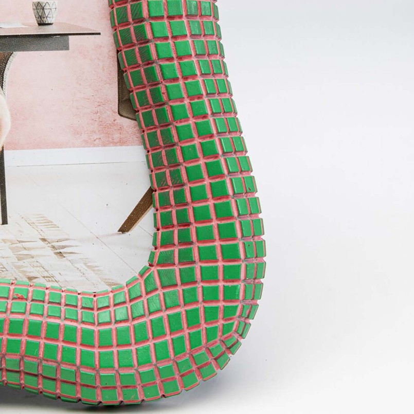Golvend groen en roze mozaïek fotolijstje - Golvend - Kare Design