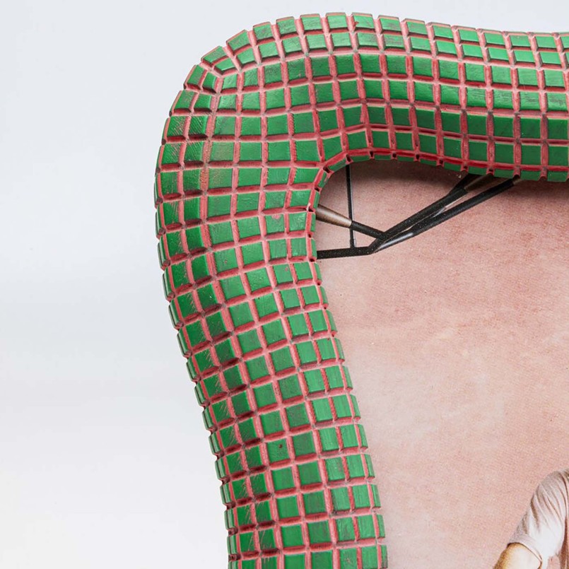 Golvend groen en roze mozaïek fotolijstje - Golvend - Kare Design