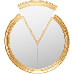 Asymmetrische ronde gouden spiegel - Double Vision - Kare Design