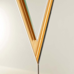 Asymmetrische ronde gouden spiegel - Double Vision - Kare Design
