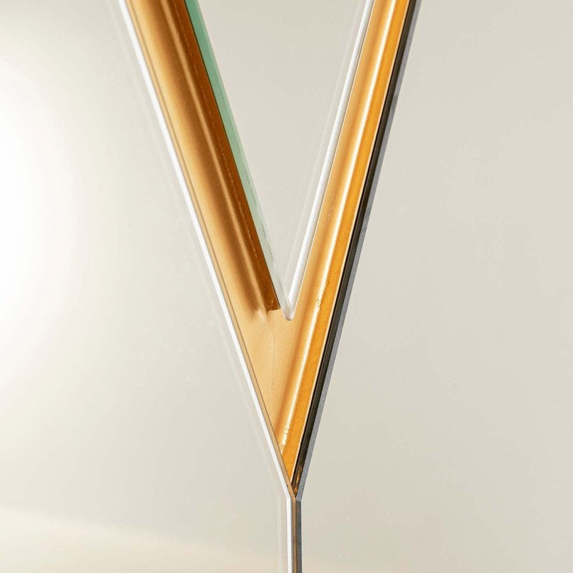 Asymmetrical round gold mirror - Double Vision - Kare Design