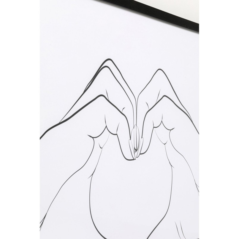 Tableau encadré Heart Hands 103x73cm