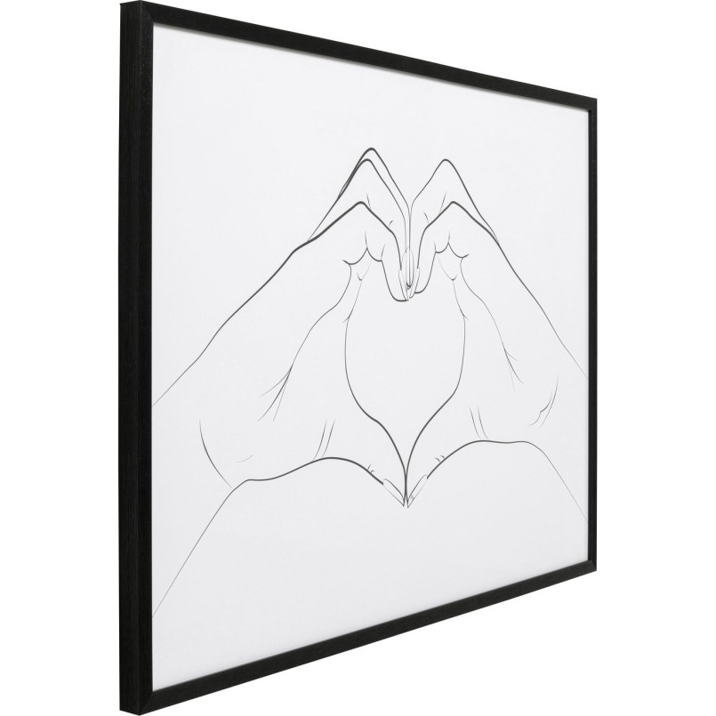 Tableau encadré Heart Hands 103x73cm