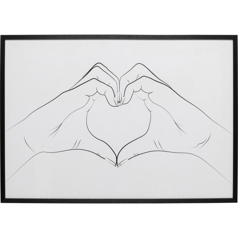 Tableau encadré Heart Hands 103x73cm