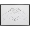 Tableau encadré Heart Hands 103x73cm