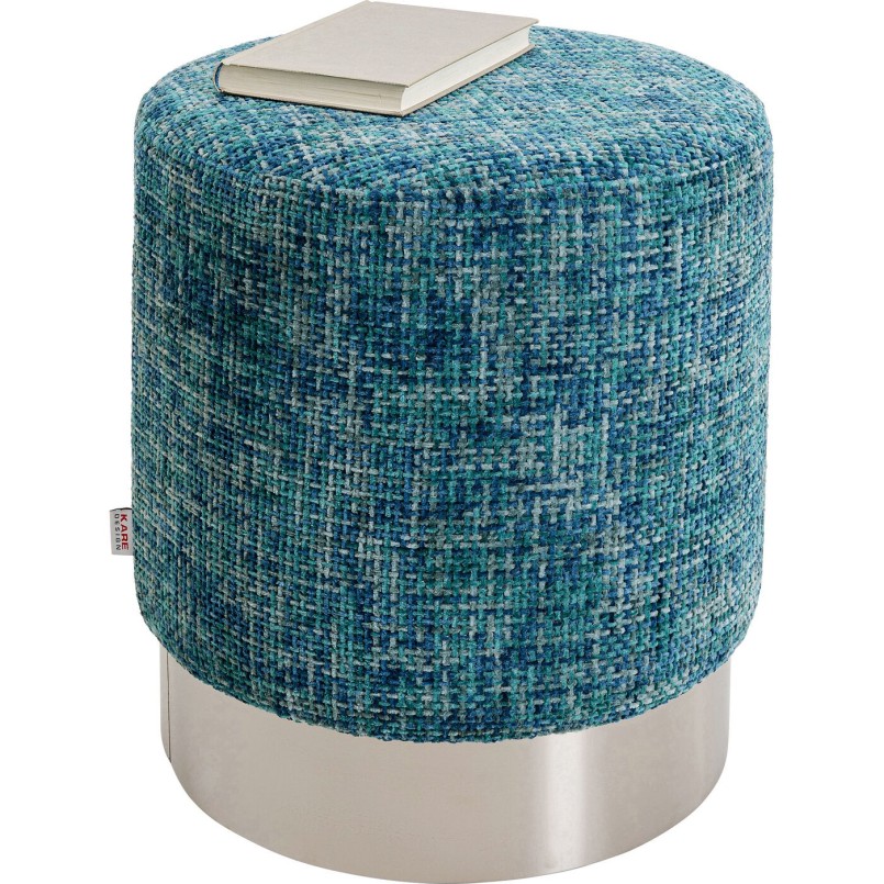 Tabouret Berry High silver bleu Ø39cm