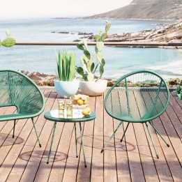 Groene tuinstoel en bijzettafel - Acapulco - Kare Design