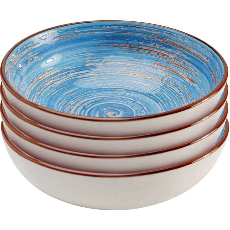 Steengoed kommen set van 4 blauw - Swirl Blue - Kare Design