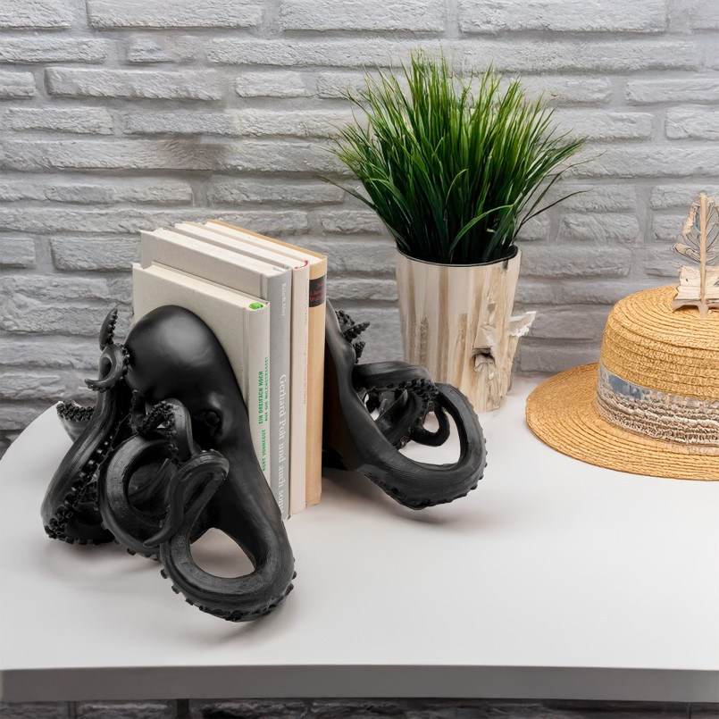 Boekensteun octopus zwart (2/Set) Kare Design
