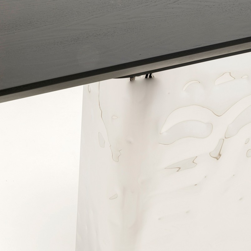 Chrome and black textured console - Caldera - Kare Design