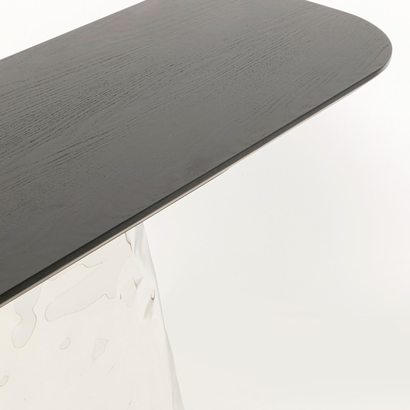 Console met chroom en zwarte structuur - Caldera - Kare Design