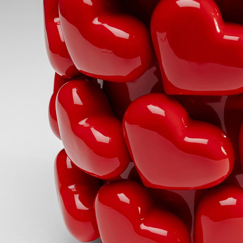 Porcelain red hearts vase - Kare Design
