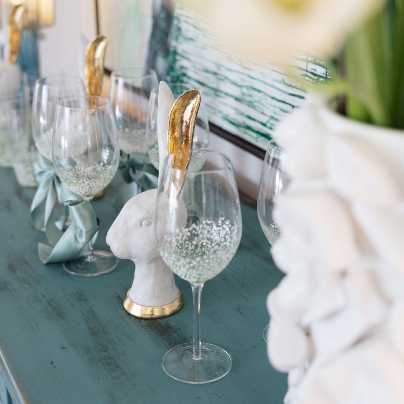White and gold rabbit head decoration - Kare Design