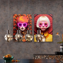 Schilderij LED Fancy rood haar 80x120cm Kare Design