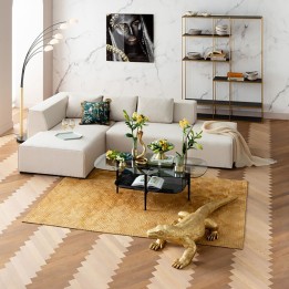 Poef voor bank in creme stof - Infinity - Kare Design
