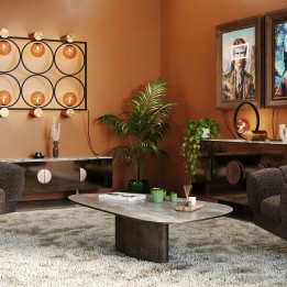 Salontafel van zandsteen en staal - Paso - Kare Design