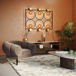 Brown and blue swivel armchair - Janno - Kare Design