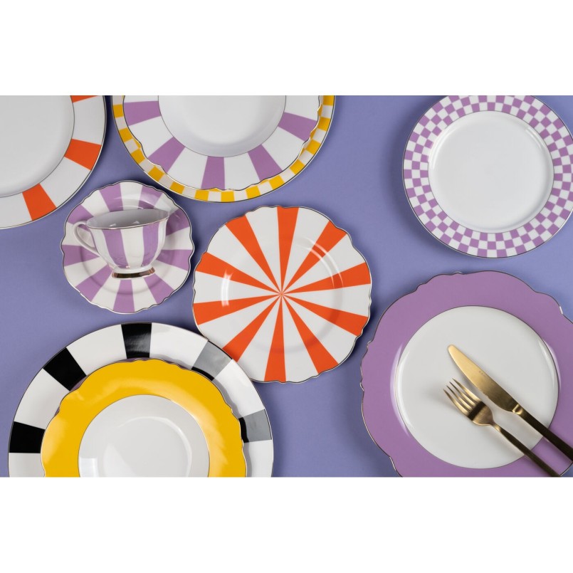 Assiette Harlequin orange Ø22cm
