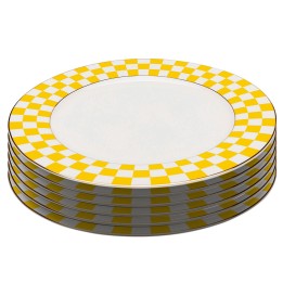 Borden Harlequin Ø27cm geel (6/set) Kare Design