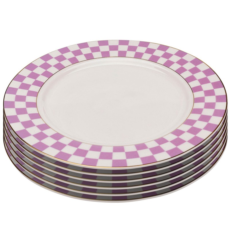 Borden Harlequin Ø21cm paars (6/set) Kare Design