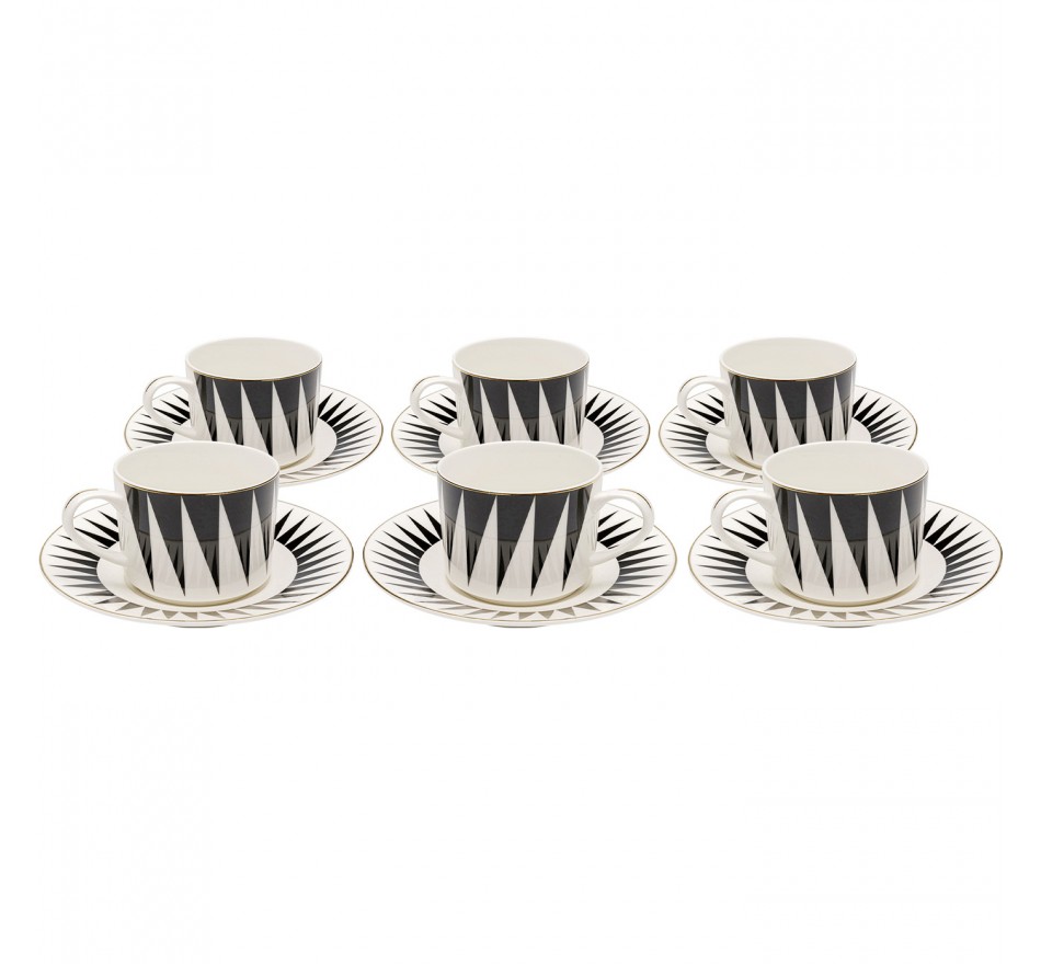 Koffiekoppen Harlequin zwart en wit (4/set) Kare Design Koffiekoppen Harlequin zwart en wit (4/set) Kare Design