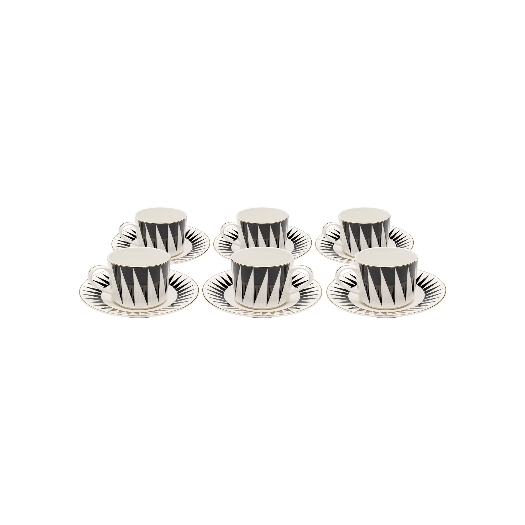 Koffiekoppen Harlequin zwart en wit (4/set) Kare Design