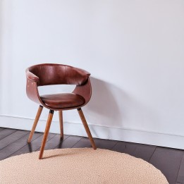 Chair with vintage brown armrests - Monaco Nougat - Kare Design