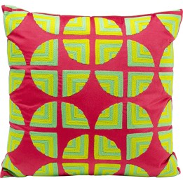 Coussin Pieces fuchsia 45x45cm