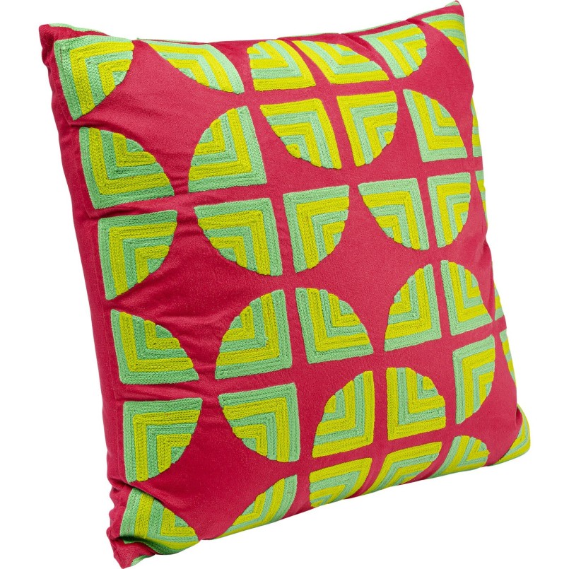 Coussin Pieces fuchsia 45x45cm