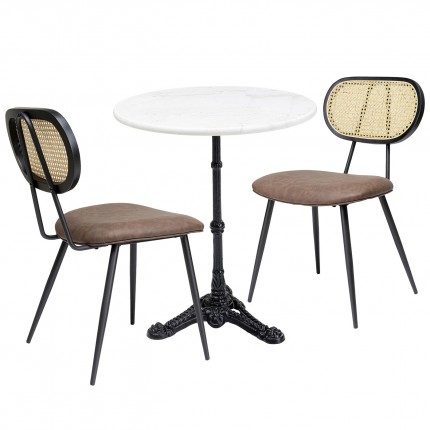 Set tafel en 2 stoelen bruin Bistrot Rosali Kare Design