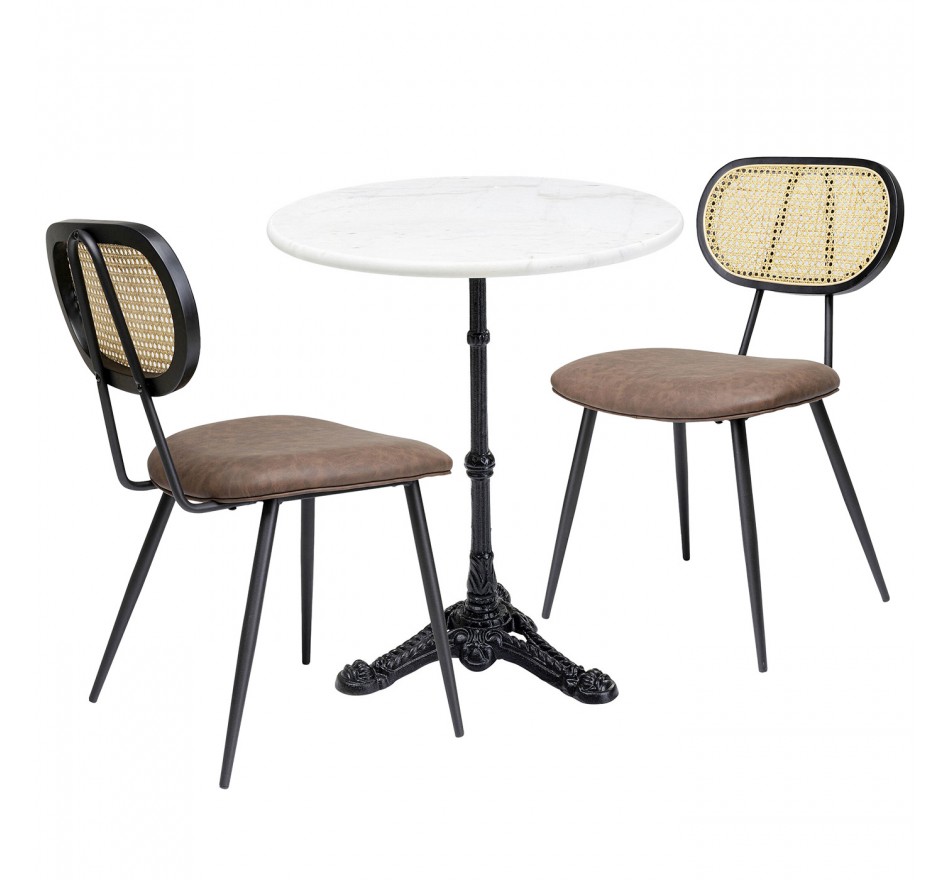 Set tafel en 2 stoelen bruin Bistrot Rosali Kare Design Set tafel en 2 stoelen bruin Bistrot Rosali Kare Design