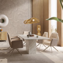 Swivel Armchair Liverpool beige Kare Design