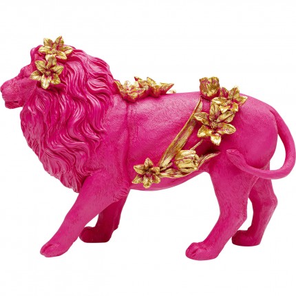 Woonaccessoires bloemen leeuw roze 25cm Kare Design
