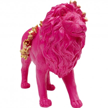 Woonaccessoires bloemen leeuw roze 25cm Kare Design