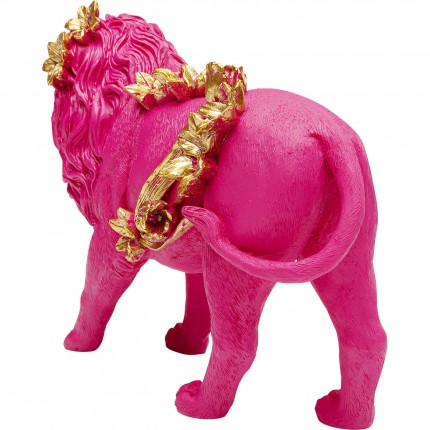 Woonaccessoires bloemen leeuw roze 25cm Kare Design
