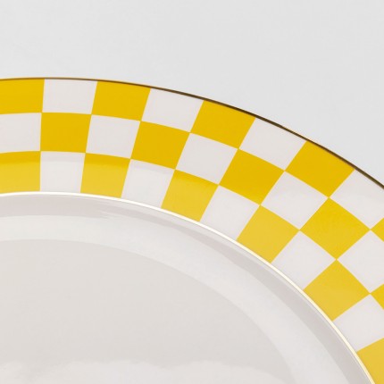 Borden Harlequin Ø27cm geel (6/set) Kare Design