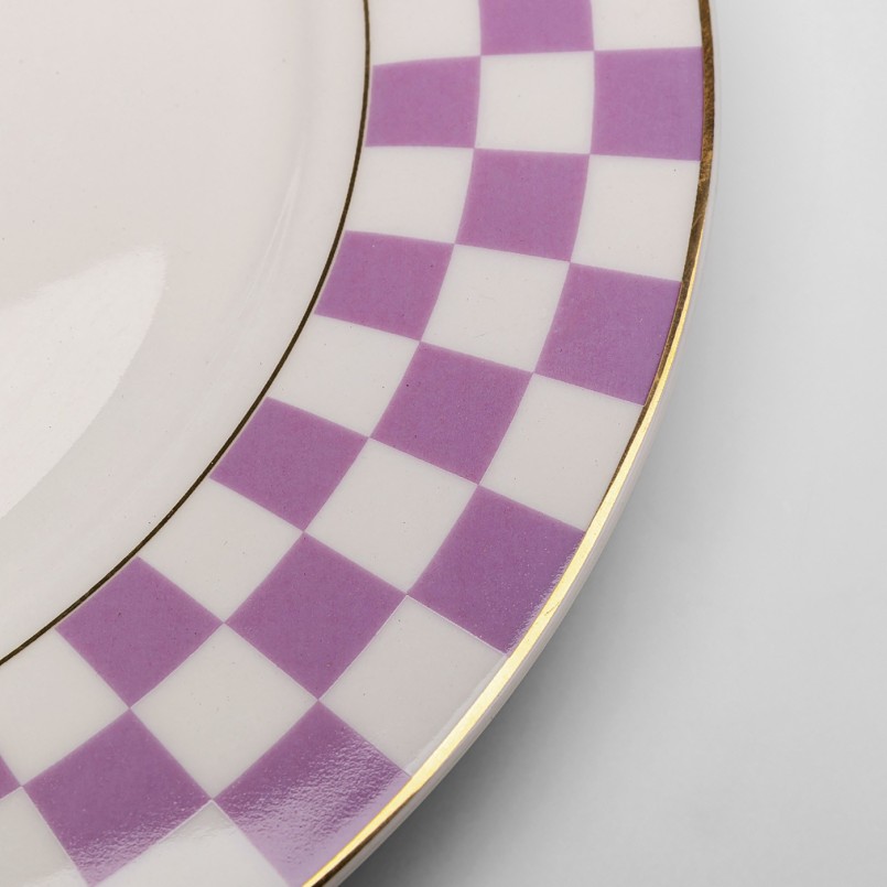 Plate Harlequin Ø21cm purple (6/set) Kare Design