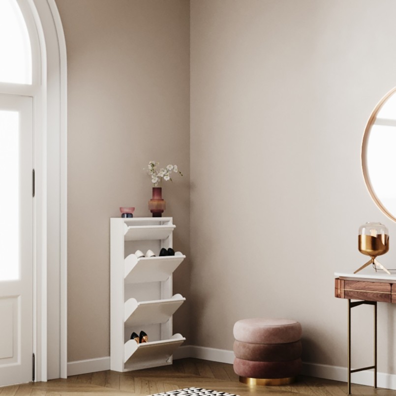 Schoenenkast Caruso wit 3+1 laden Kare Design