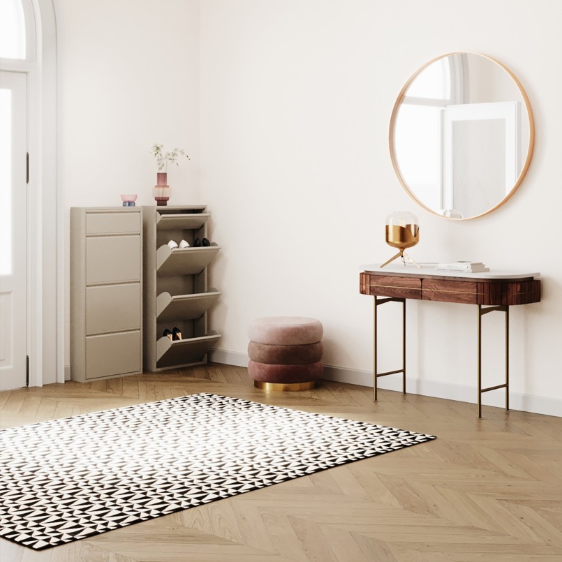 Console van massief mango en wit marmer - Grace - Kare Design