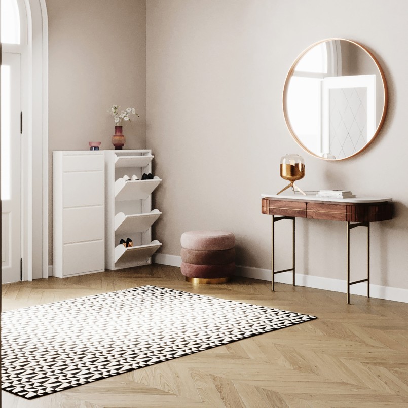 Console van massief mango en wit marmer - Grace - Kare Design