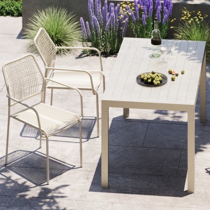 Tuinstoel met armleuningen Madagascar beige Kare Design