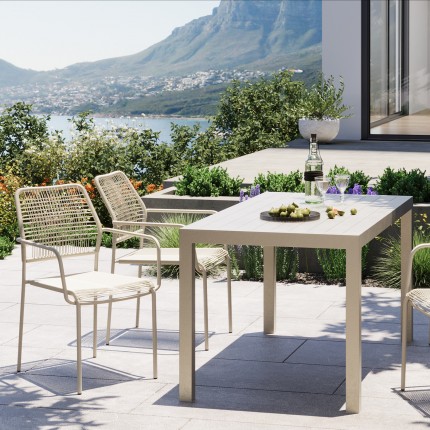 Tuinstoel met armleuningen Madagascar beige Kare Design