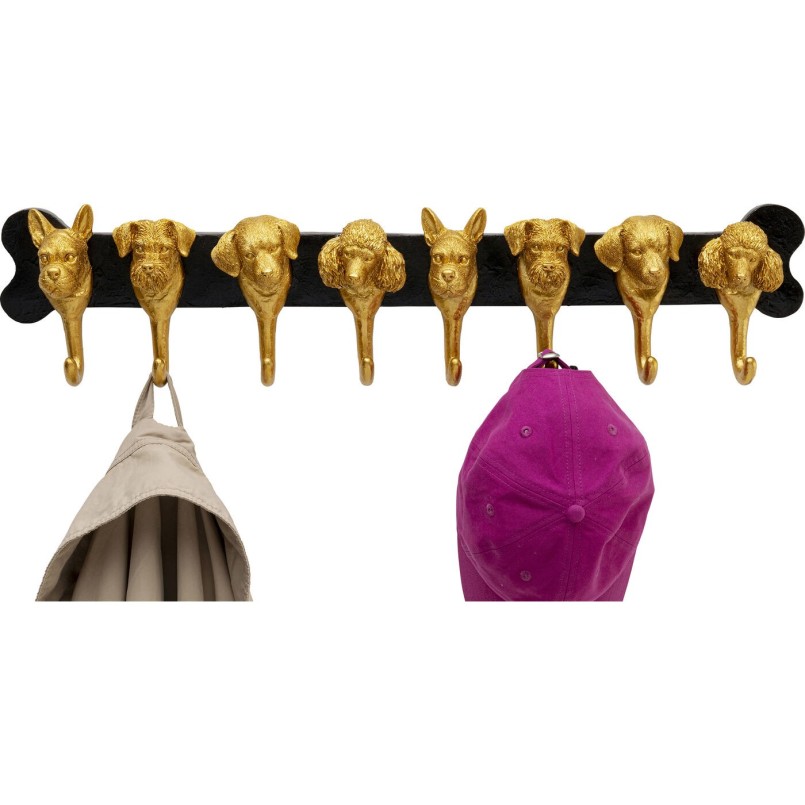 Garderobe murale Dog Family doré 69cm