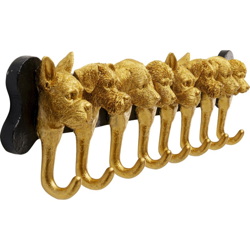 Garderobe murale Dog Family doré 69cm