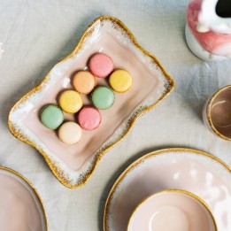 Roze steengoed schaal - Nala - Kare Design
