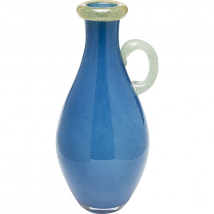 Vase Sina 32cm blue with handle Kare Design